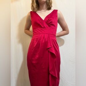 Banana Republic Vibrant Red Midi Dress